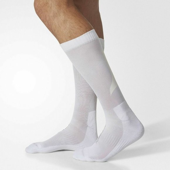 Porsche Design Adidas Sport Men's  BR9075 Reflective Crew Socks White Size 37-39 - Picture 1 of 3